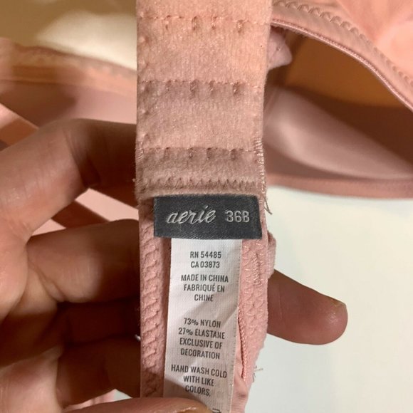 Aerie Real Happy Wireless Lightly Lined Bra Pink - Picture 6 of 7